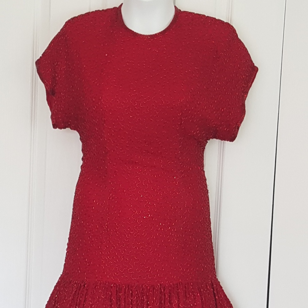 1980's Lillie Rubin Nights New York Red Dress
